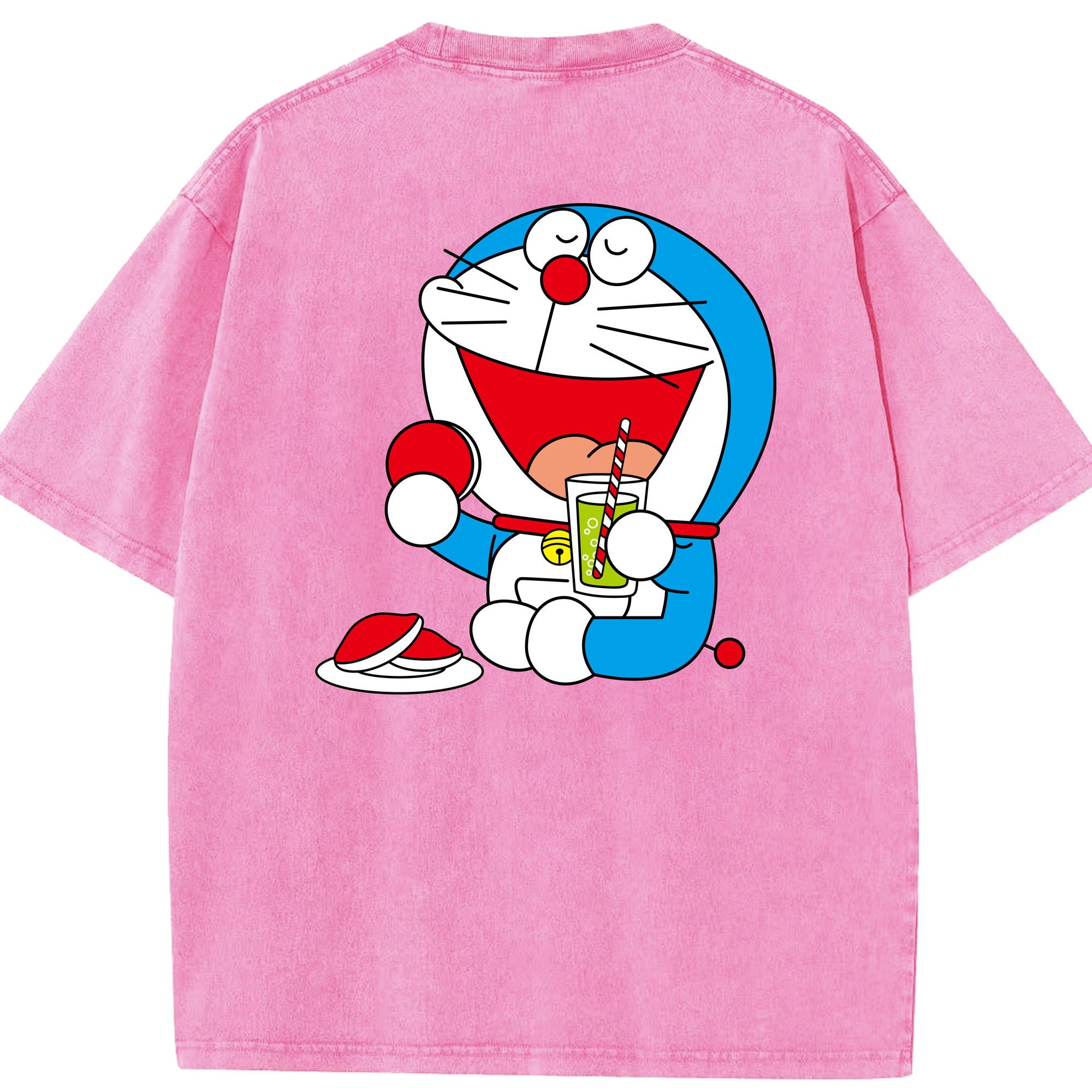 （画像用） ドラえもん Doraemon 綿100% ヴィンテージ風 半袖Tシャツ（背面プリント）